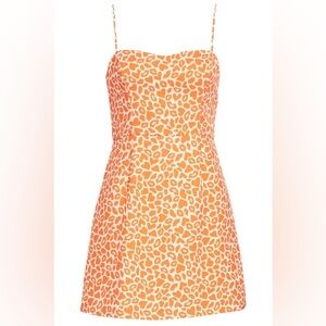 French Connection Etta Mini Dress in Orange Kiss Print